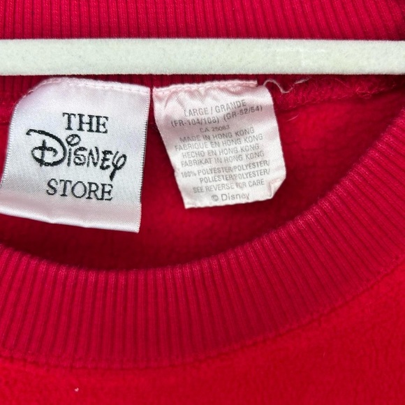 90s Vintage Disney Store Red Fleece Sweatshirt | Size L Oversized - Picture 3 of 8